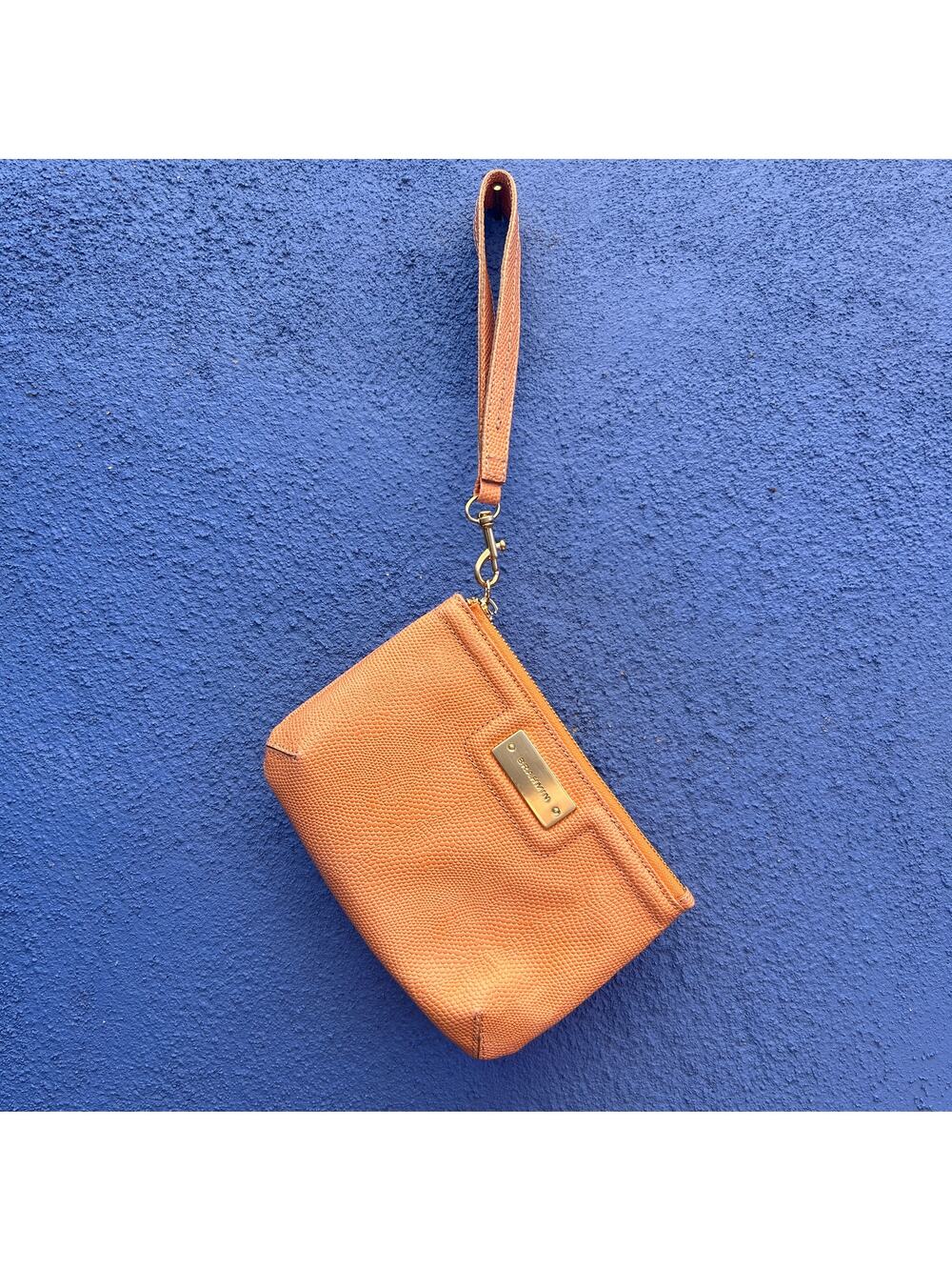 brahmin peach pebble leather wristlet